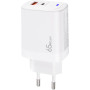 Зарядний пристрій XoKo 1xUSB-C PD65W + 1xUSB QC3.0 GaN white (XK-QC-620)