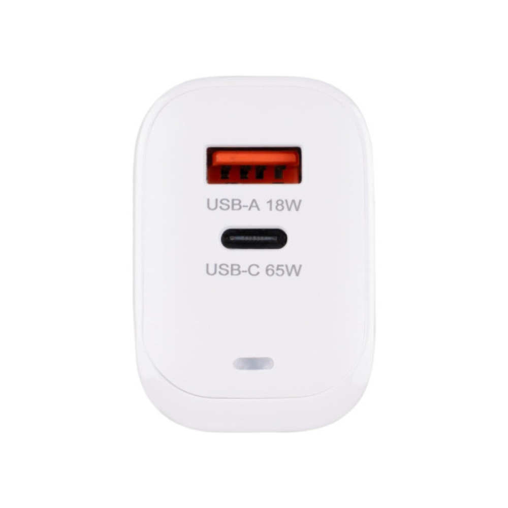 Зарядний пристрій XoKo 1xUSB-C PD65W + 1xUSB QC3.0 GaN white (XK-QC-620)