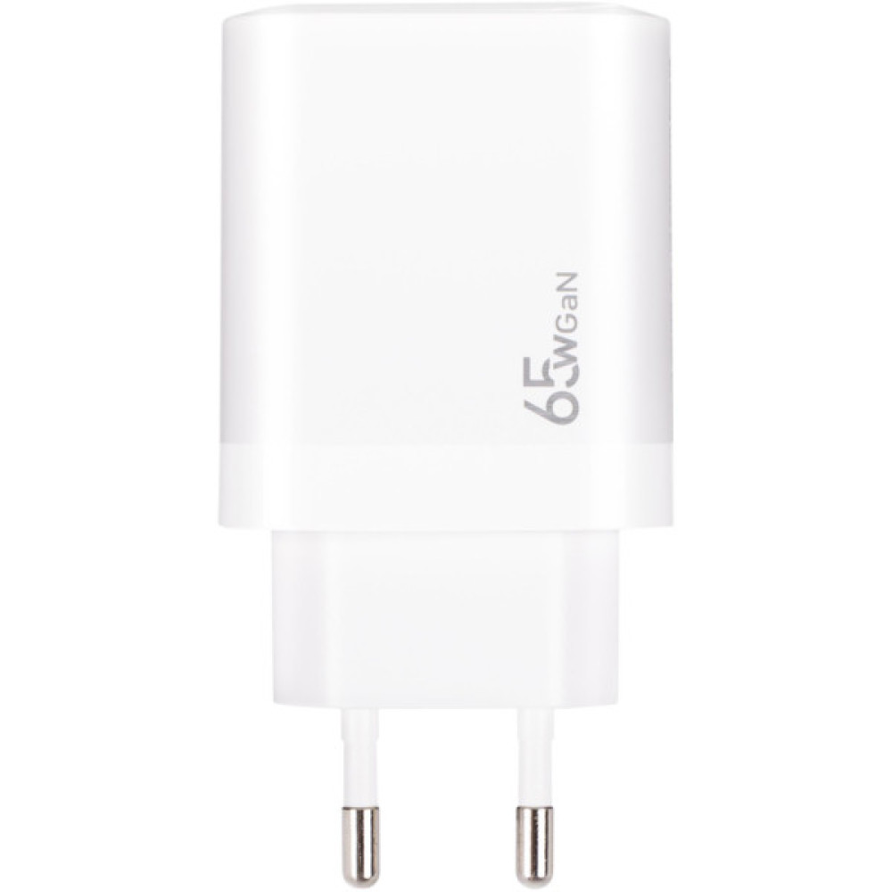 Зарядний пристрій XoKo 1xUSB-C PD65W + 1xUSB QC3.0 GaN white (XK-QC-620)