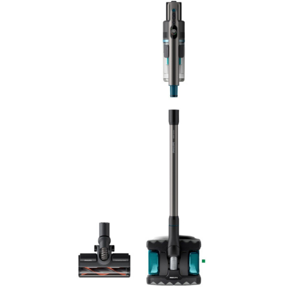 Пилосос Philips безпровідний Aqua Plus, вологе прибирання, конт пил -0.6л, автон. робота до 30хв, вага-1.7кг, НЕРА, турборежим, синій