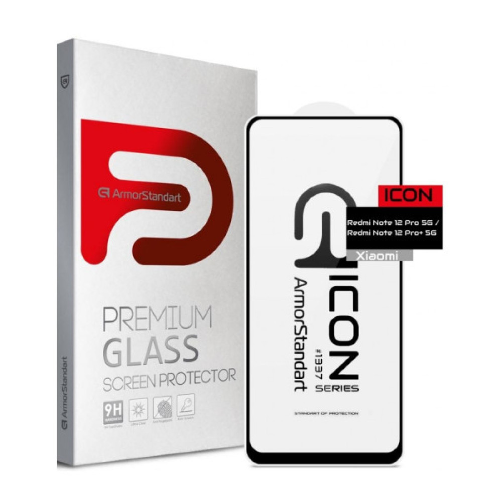 Скло захисне Armorstandart Icon Xiaomi Redmi Note 12 Pro 5G / 12 Pro+ 5G Black (ARM73097)