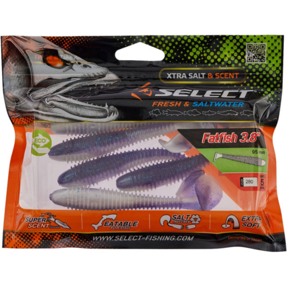 Силікон рибальський Select FatFish 3.8" 280 (5 шт/уп) (1870.72.09) Силікон рибальський Select FatFish 3.8" 280 (5 шт/уп) (1870.72.09)