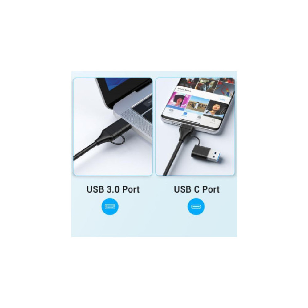 Концентратор XoKo USB-C 5-in-1 USB 3.0 + USB 2.0 + SD/TF + RJ45 100Mbps silver (XK-AC-350)