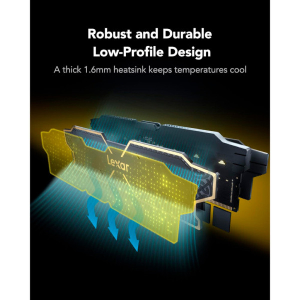 Модуль пам'яті для комп'ютера DDR5 32GB (2x16GB) 6000 MHz Thor Black Lexar (LD5U16G60C38LG-RGD)