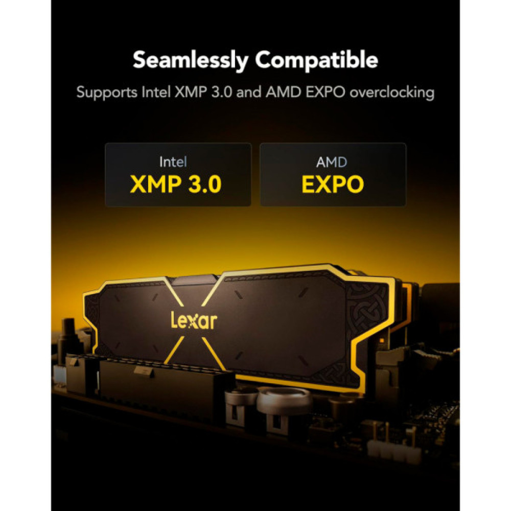 Модуль пам'яті для комп'ютера DDR5 32GB (2x16GB) 6000 MHz Thor Black Lexar (LD5U16G60C38LG-RGD)