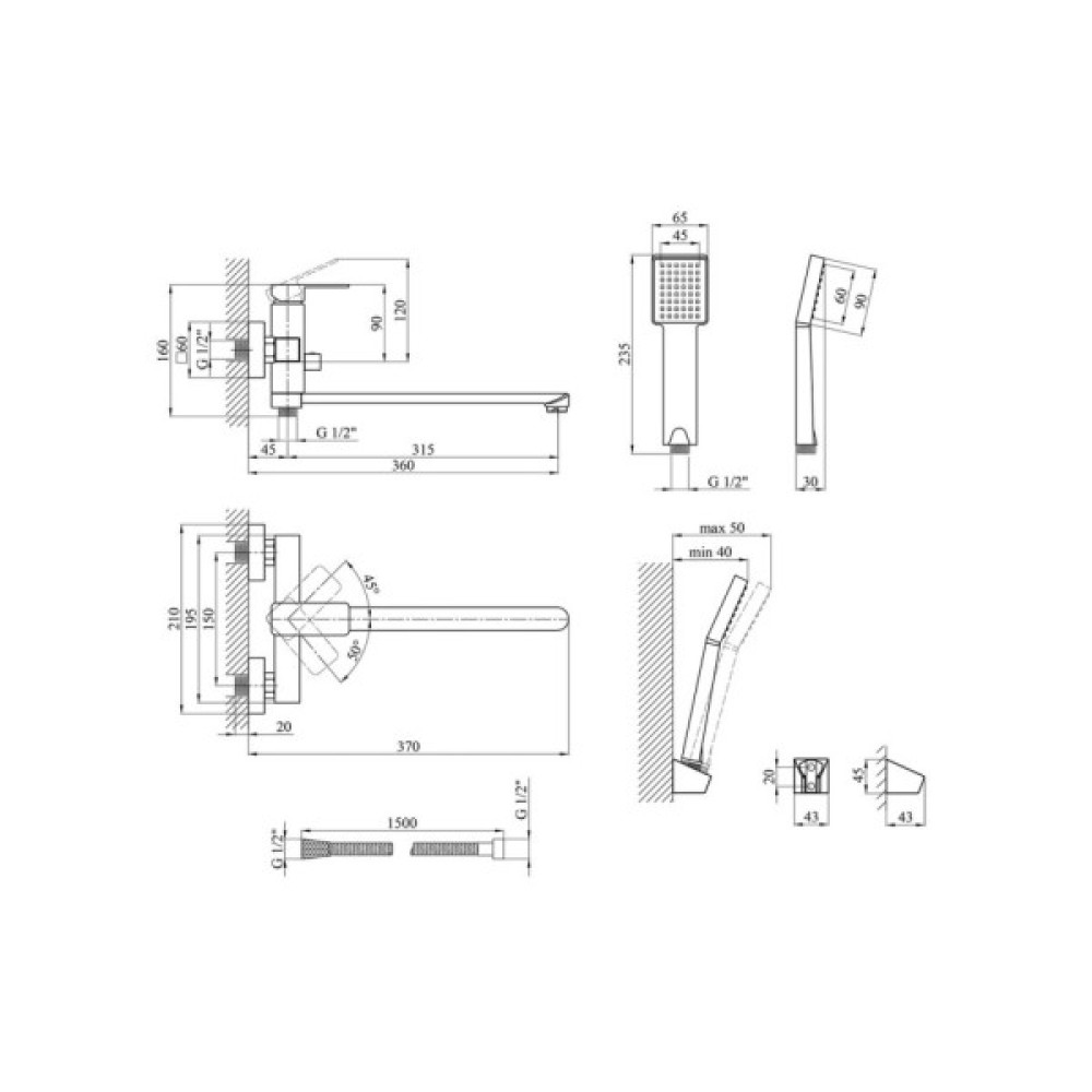 Змішувач Kroner KRM Ems - C070