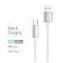 Дата кабель USB 2.0 AM to USB-C 2.0m 3A zinc alloy braided white ColorWay (CW-CBUC099-WT)