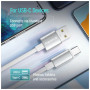 Дата кабель USB 2.0 AM to USB-C 2.0m 3A zinc alloy braided white ColorWay (CW-CBUC099-WT)