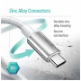 Дата кабель USB 2.0 AM to USB-C 2.0m 3A zinc alloy braided white ColorWay (CW-CBUC099-WT)