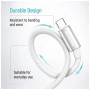 Дата кабель USB 2.0 AM to USB-C 2.0m 3A zinc alloy braided white ColorWay (CW-CBUC099-WT)