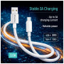 Дата кабель USB 2.0 AM to USB-C 2.0m 3A zinc alloy braided white ColorWay (CW-CBUC099-WT)