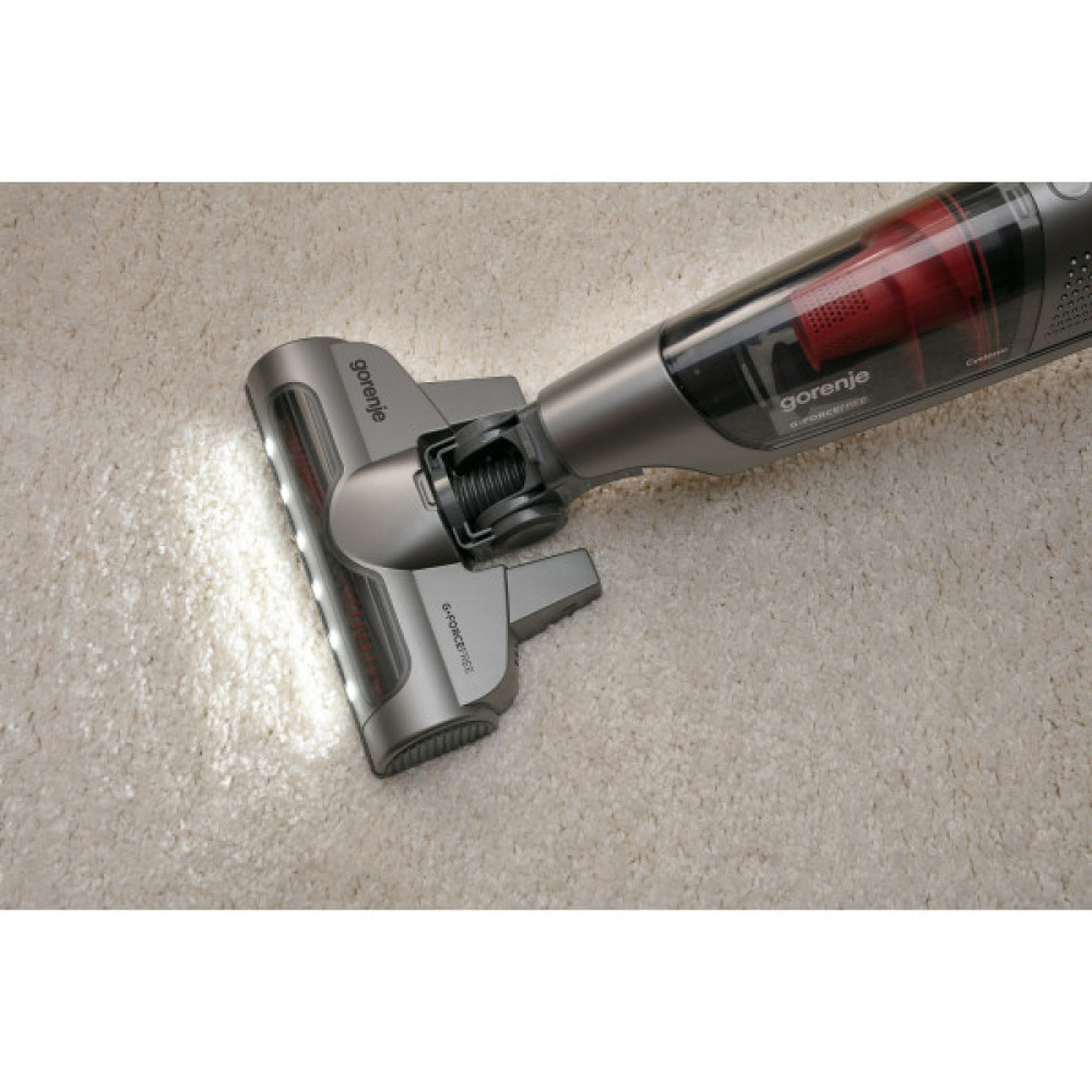 Пилосос Gorenje бездротовий, 155Вт, конт пил -0.5л, автон. робота до 70хв, HEPA, 2 в 1, підсвічування, індикатор, синій