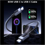 Дата кабель USB-C to USB-C 2.0m PD60W 3A braided L524 gray Ugreen (55775)