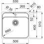 Мийка кухонна Franke Smart, нерж.сталь, прямокутник, без крила, 500х400мм, чаша - 1, монтаж врівень, SRX 210-50 TL, нерж поліров. Мийка кухонна Franke Smart, нерж.сталь, прямокутник, без крила, 500х400мм, чаша - 1, монтаж врівень, SRX 210-50 TL, нерж поліров.