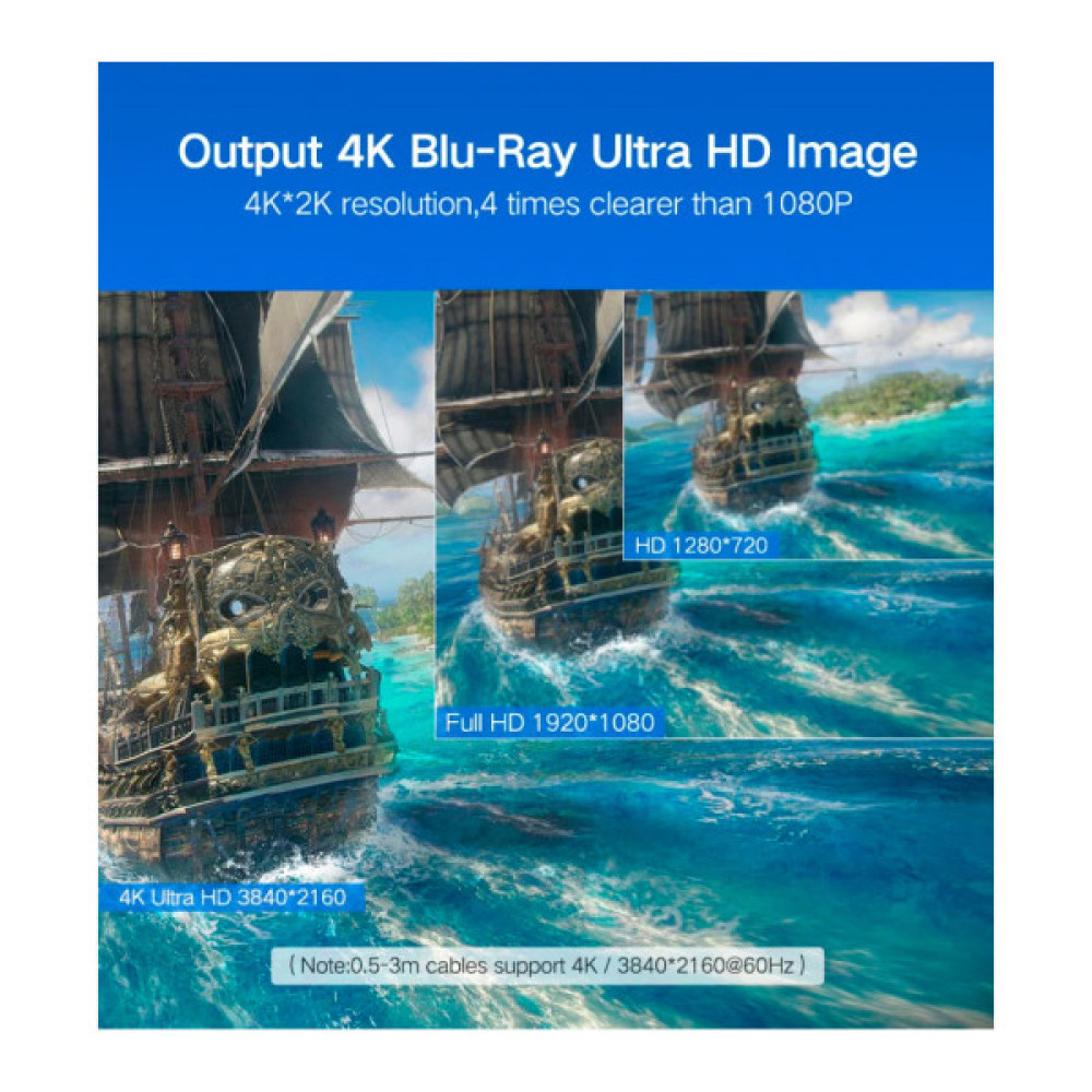 Кабель мультимедійний HDMI M to HDMI M 10.0m HD104 black Ugreen (10110)
