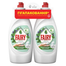 Засіб для ручного миття посуду Fairy Ніжні руки Чайне дерево і М'ята 2 х 900 мл (8700216759649)