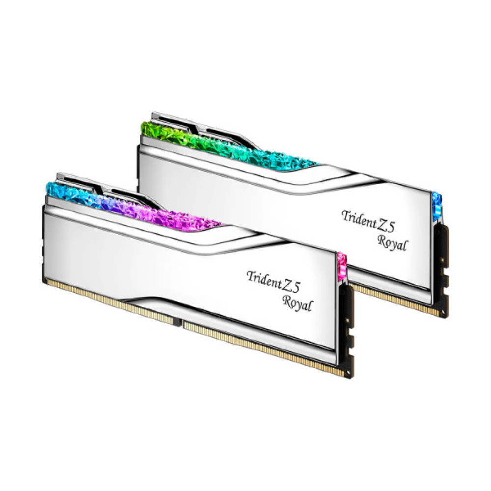 Модуль пам'яті для комп'ютера DDR5 32GB (2x16GB) 7600 MHz Trident Z5 Royal Silver G.Skill (F5-7600J3646G16GX2-TR5S)