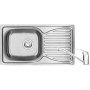 Набір для кухні Deante Doppio, сталева мийка ZEN_0113 + змішувач BYU_060M, сатін