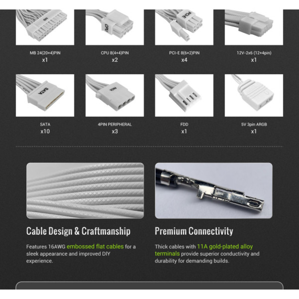 GAMEMAX RGB PRO 1050G WH