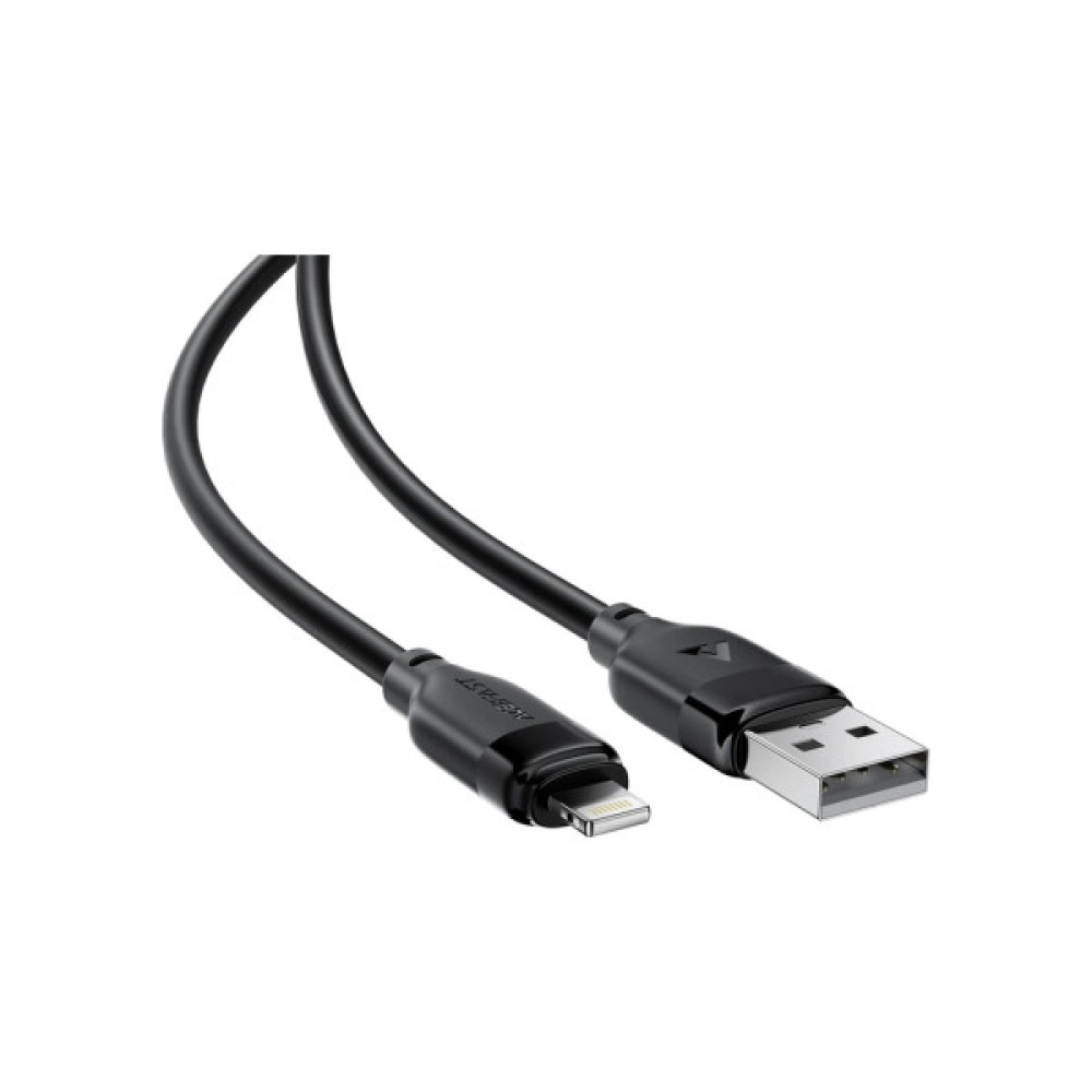 Дата кабель USB 2.0 AM to Lightning 1.2m 2.4A TPE black Acefast (6974316286202)