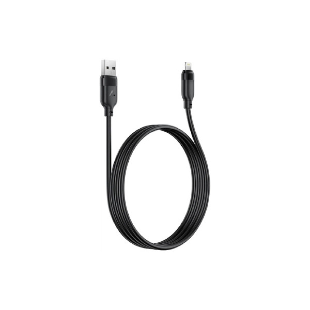 Дата кабель USB 2.0 AM to Lightning 1.2m 2.4A TPE black Acefast (6974316286202)