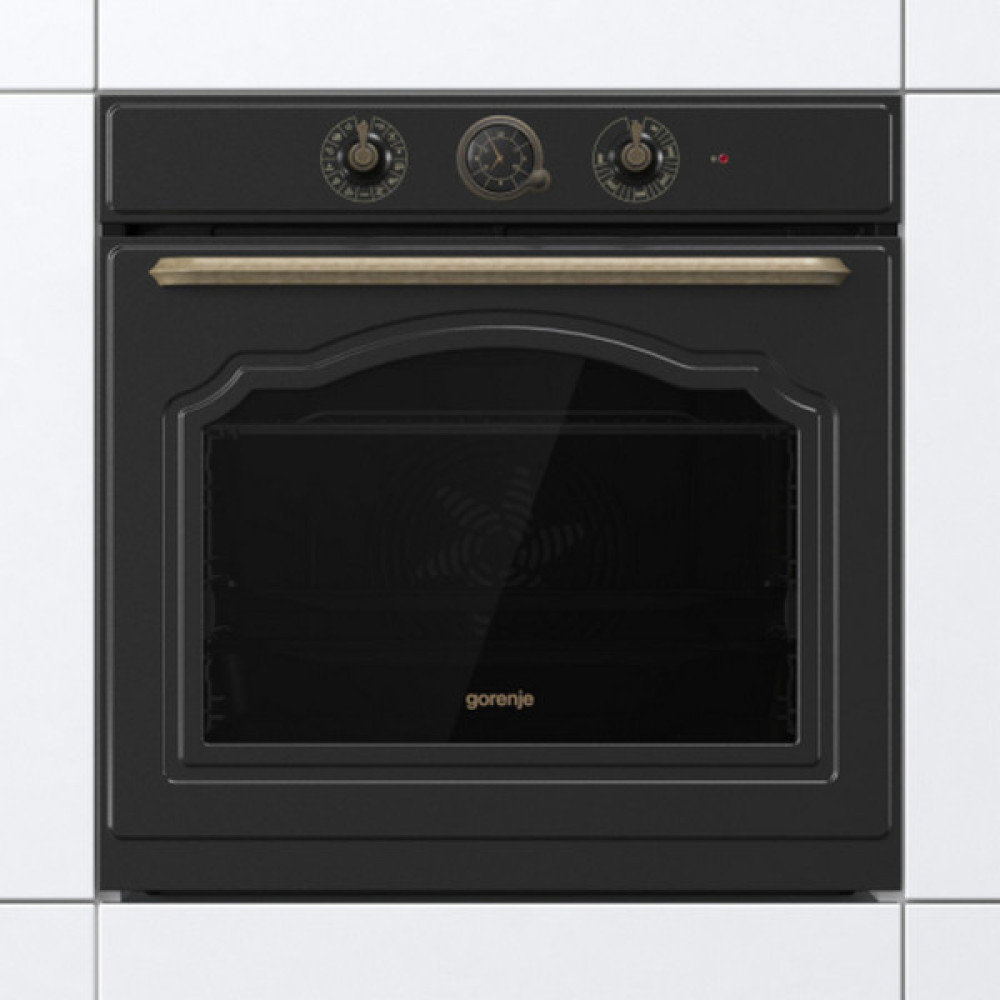 Духова шафа Gorenje електрична, 77л, A+, пара, дисплей, чорний матовий
