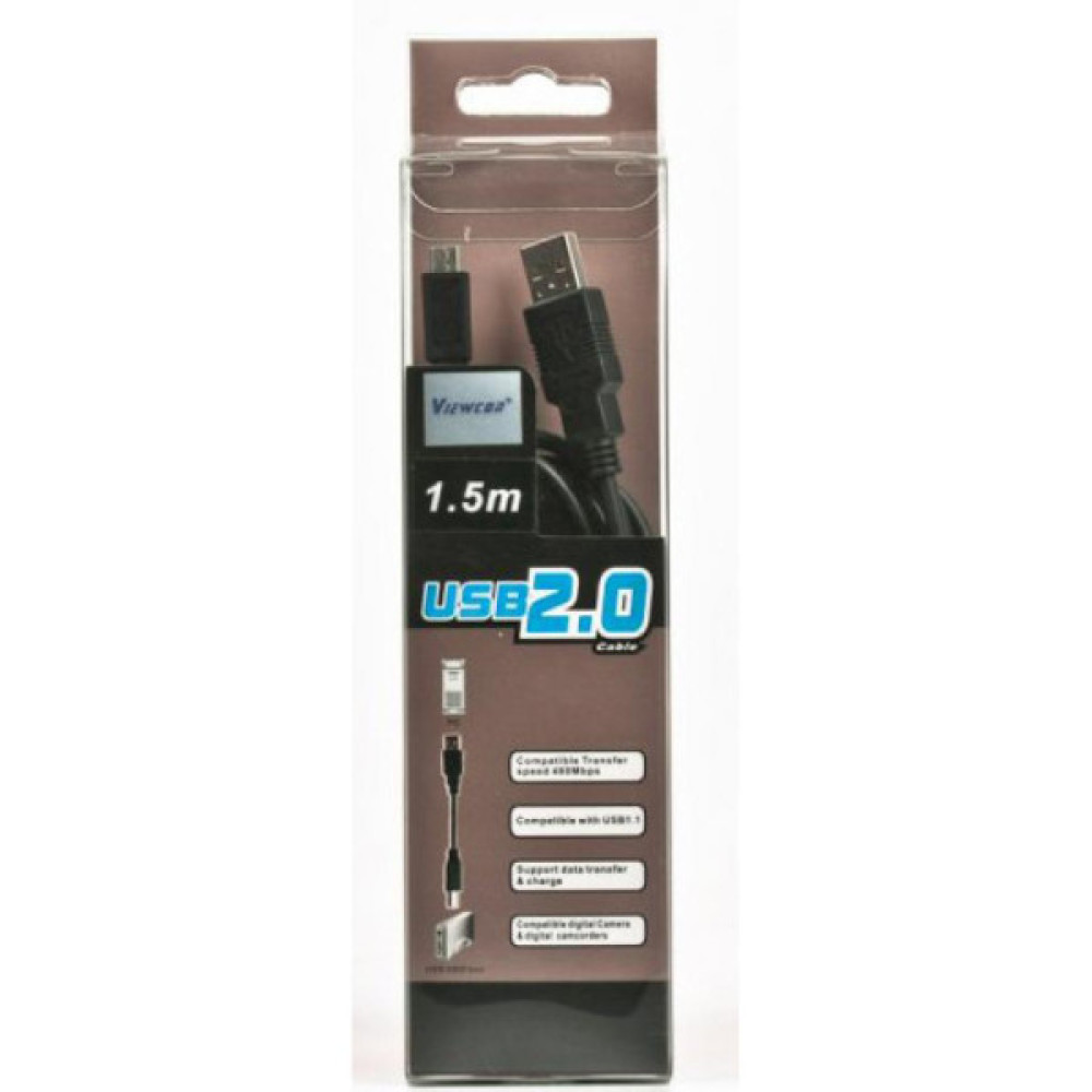 Дата кабель USB 2.0 AM to Micro 5P 1.5m Viewcon (VW 009)