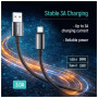 Дата кабель USB 2.0 AM to USB-C 1.0m 3A zinc alloy braided black ColorWay (CW-CBUC098-BK)