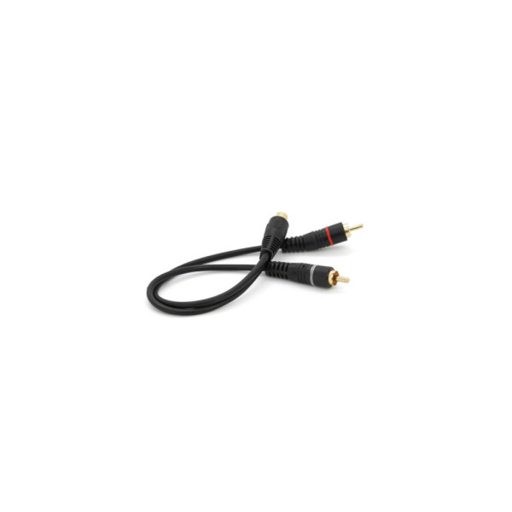 Кабель мультимедійний 1xRCA F to 2xRCA M 0.2m black Voltronic (YT-RCA(F)/2хRCA(M)-0,2CuB)