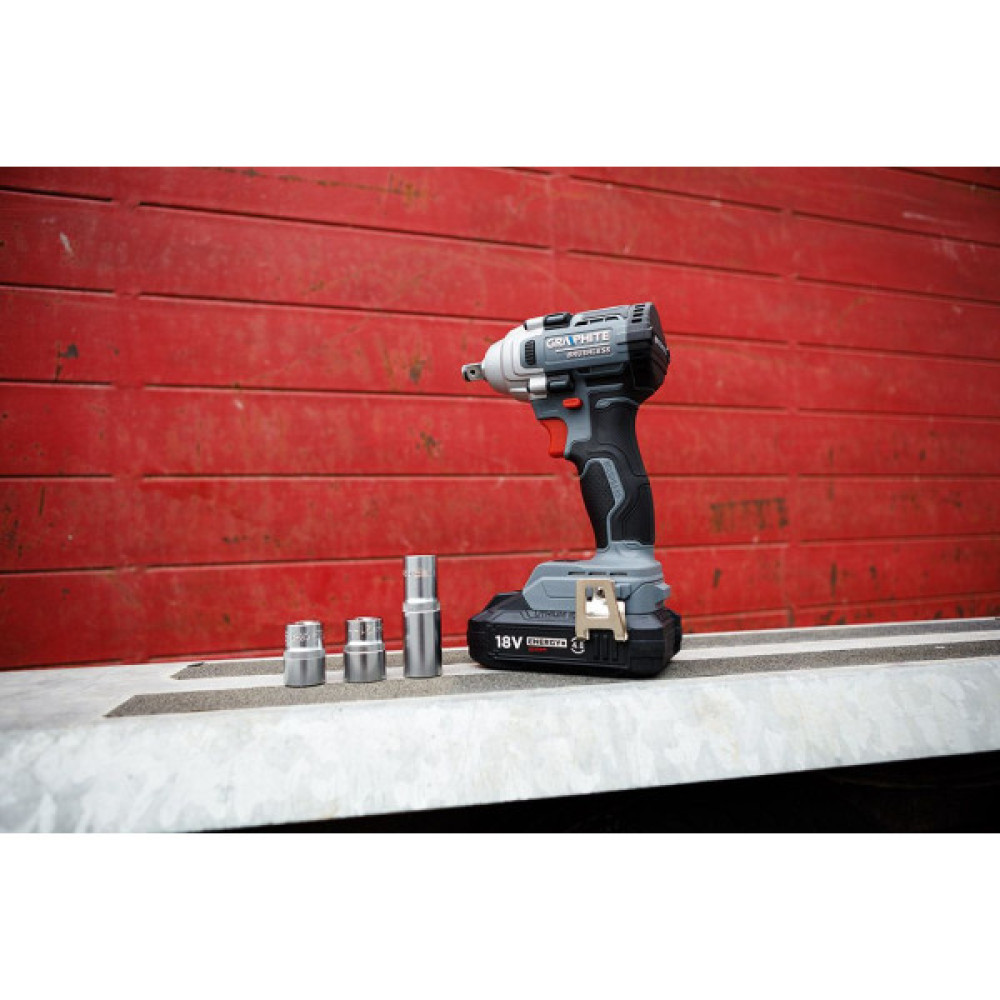 Гайковерт ударний GRAPHITE Energy+ 18В 330Нм 2600об/хв 1/2" 0.9кг без АКБ та ЗП