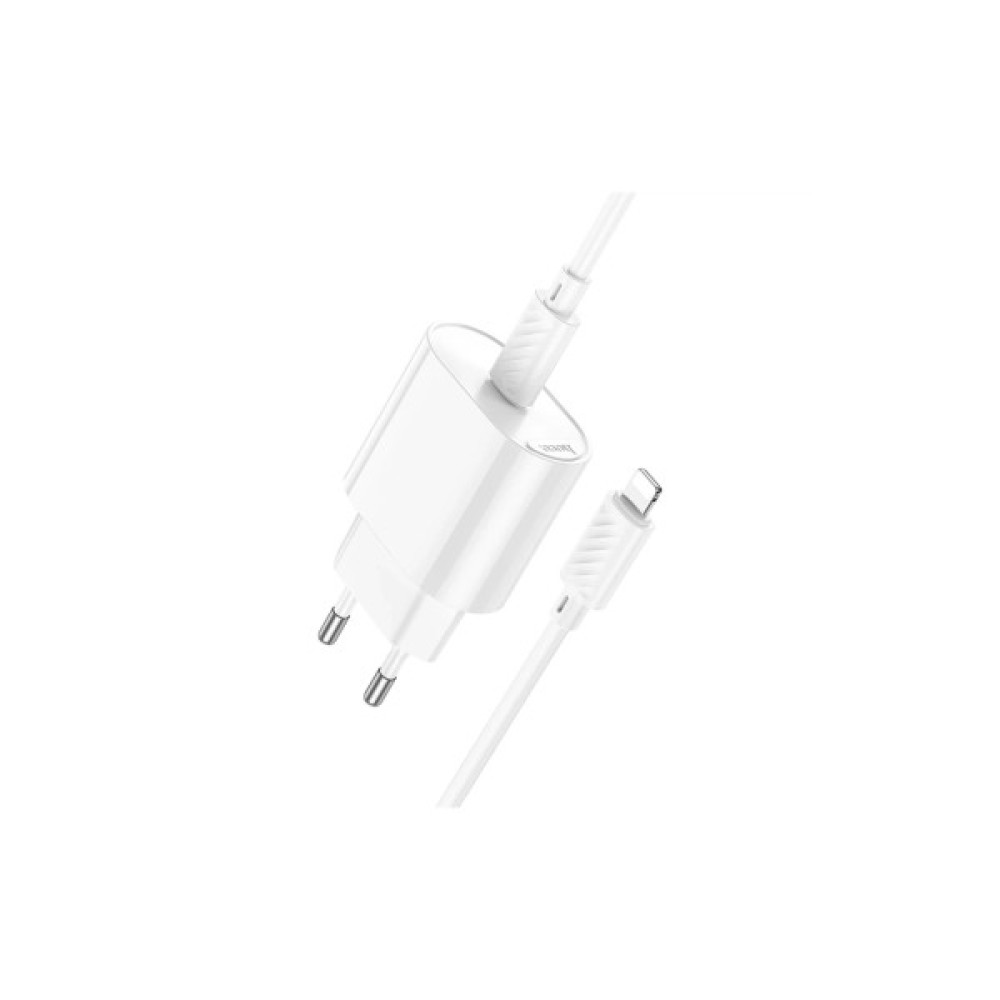 Зарядний пристрій HOCO C109A USB-C PD20W + cable USB-C to Lightning white (6942007656665)