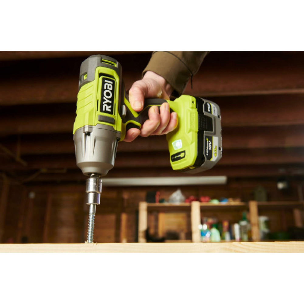 Гайковерт ударний акумуляторний Ryobi ONE+ RIW18-1C20SA3 18В АКБ 1х2А·год 2600об·хв 800Нм 1/2" 3 швидкості 1.7кг сумка