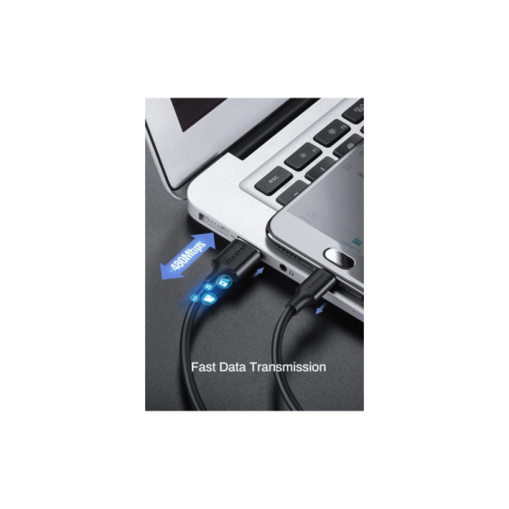 Дата кабель USB 2.0 AM to Micro 5P 0.25m 2A US289 black Ugreen (60134)