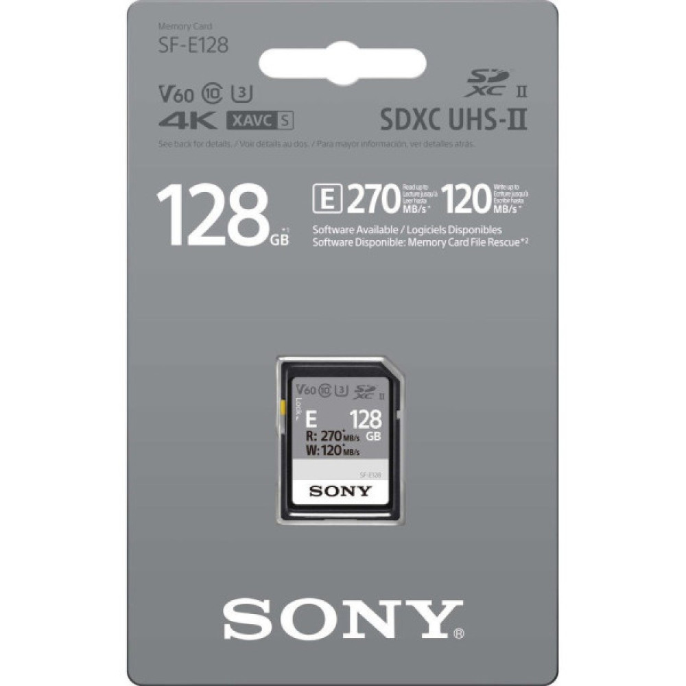 Карта пам'яті Sony SDXC  128GB C10 UHS-II U3 V60 R270/W100MB/s Entry