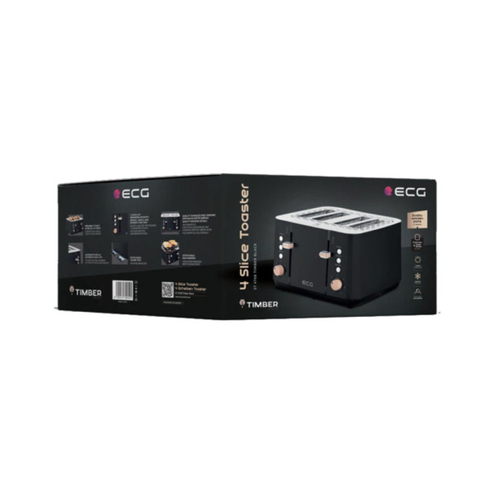 Тостер ECG ST 4768 Timber Black