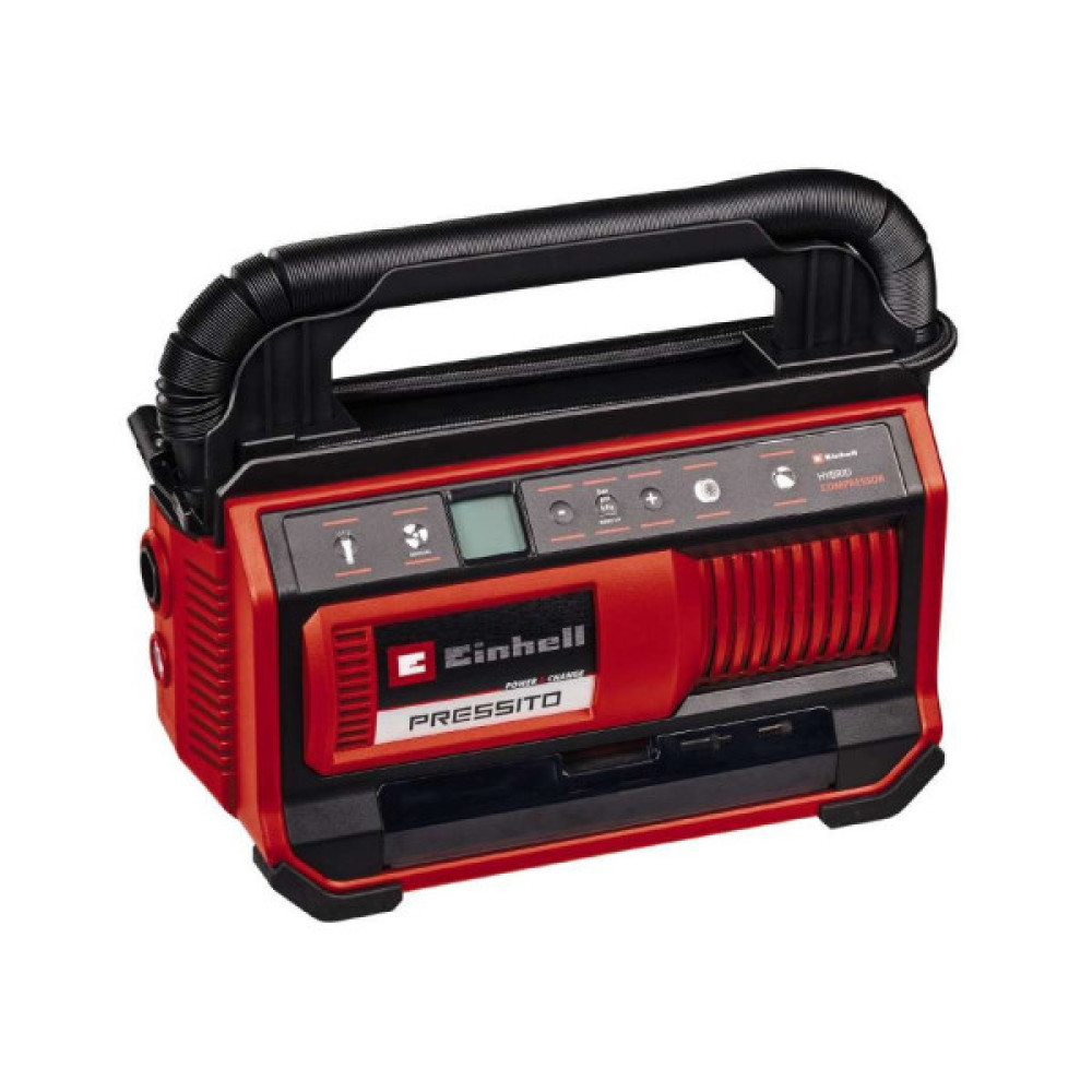 Автомобільний компресор Einhell гібридний PRESSITO 18/25 Hybrid, PXC, 230/18В, 11бар, 25л/хв, можливість всмоктування, шланг 710 (4020430)