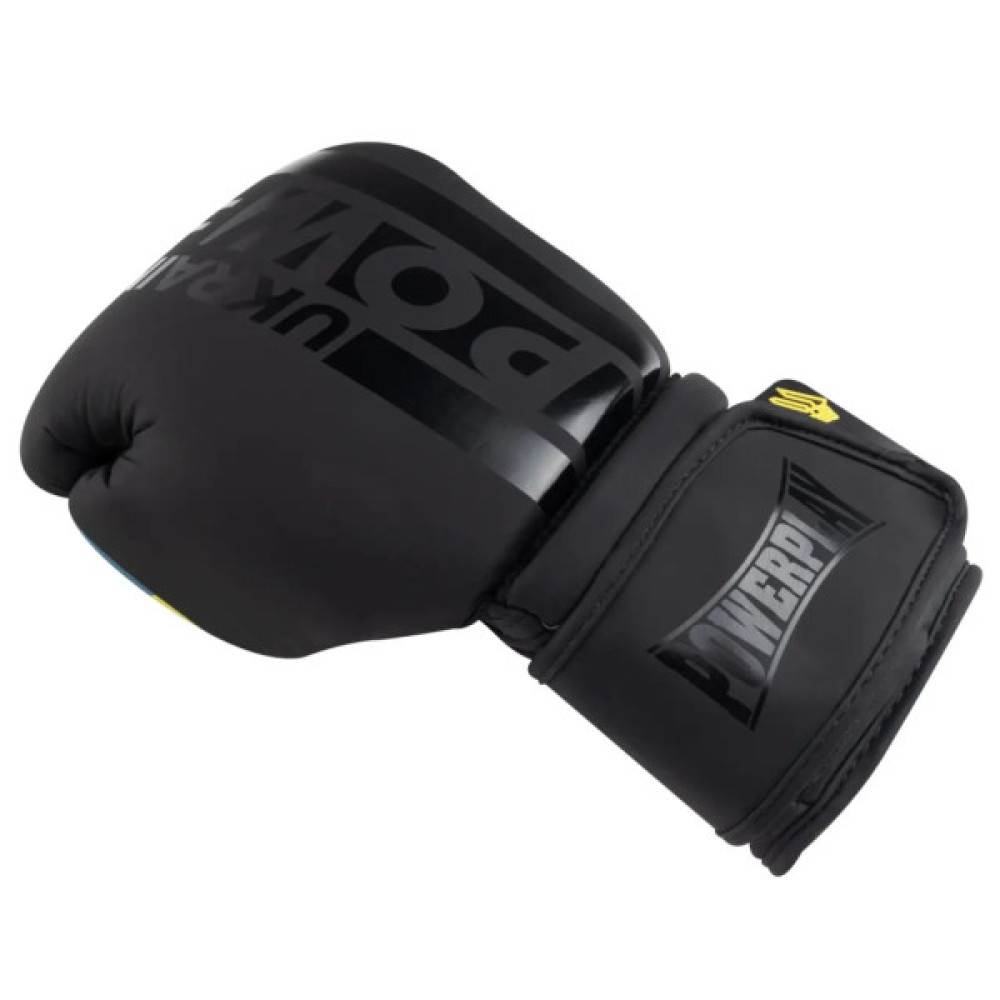 Боксерські рукавички PowerPlay 3021 Ukraine Чорні 12 унцій (PP_3021_12oz_Black)