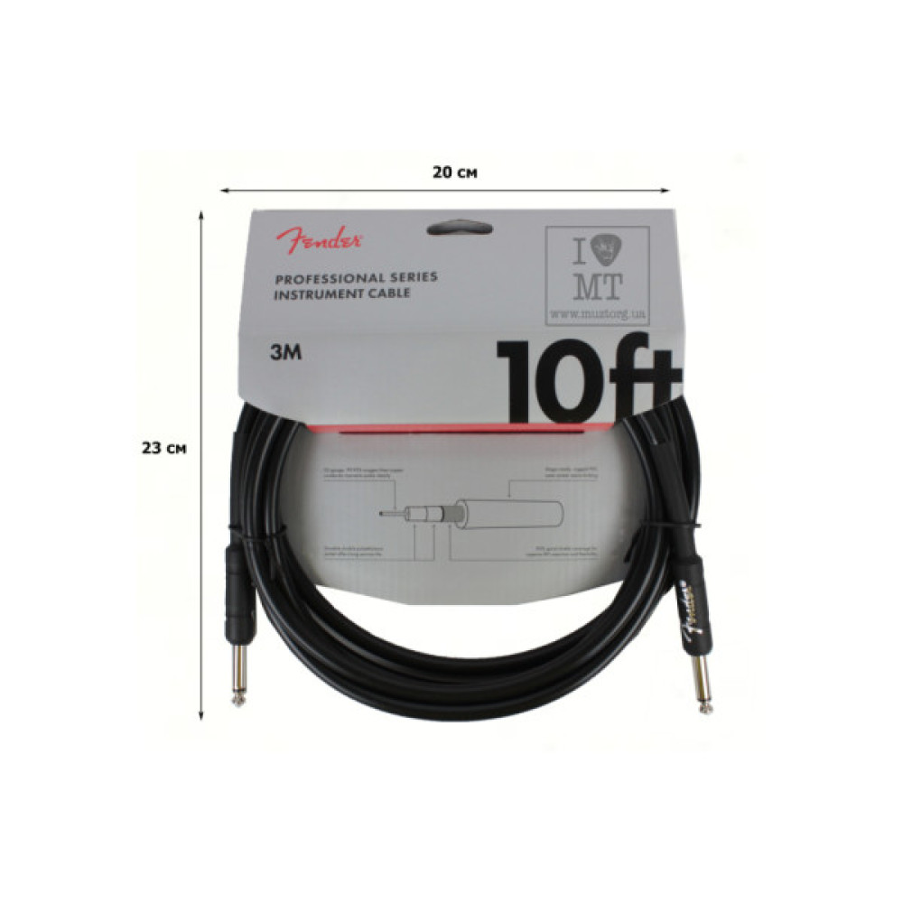 Інструментальний кабель Fender Cable Professional Series 10' Black (228458)