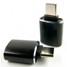 Дата кабель OTG USB 2.0 AF to USB-C black Dengos (ADP-018)