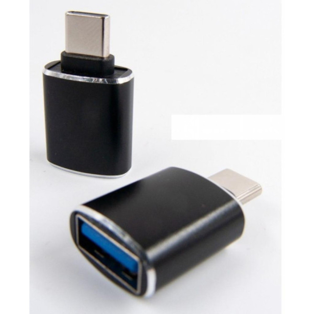 Дата кабель OTG USB 2.0 AF to USB-C black Dengos (ADP-018)