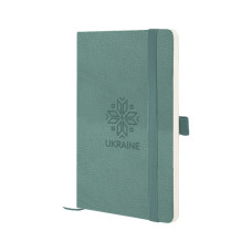 Книга записна Axent Partner Soft Skin Вишиванка 125x195 мм, 96 аркушів, клітинка, сіро-лазурна (8616-48-5-A)