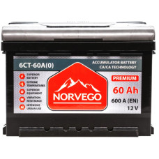 Акумулятор автомобільний NORVEGO ВЕСТА Premium 60A +прав (0) (600 пуск)