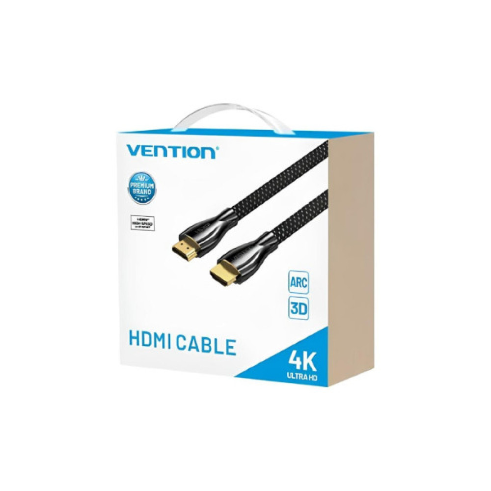 Кабель мультимедійний HDMI M to HDMI M 15.0m V2.0 4K60Hz braided zinc alloy black Vention (ALMBN)