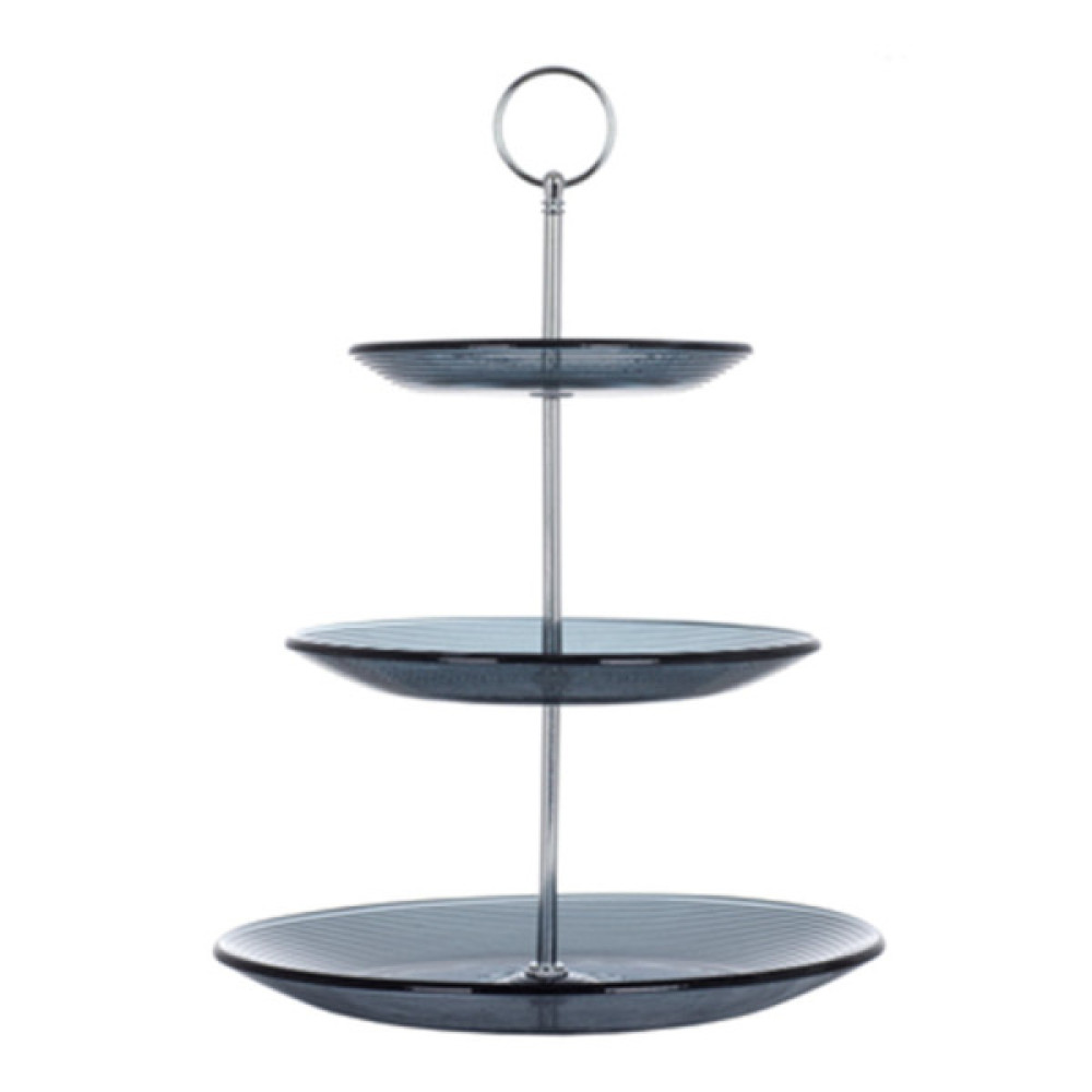 Фруктовниця Viva Monaco Триярусна 25 / 20 / 15 см Чорна (S3020T/S3-Black)