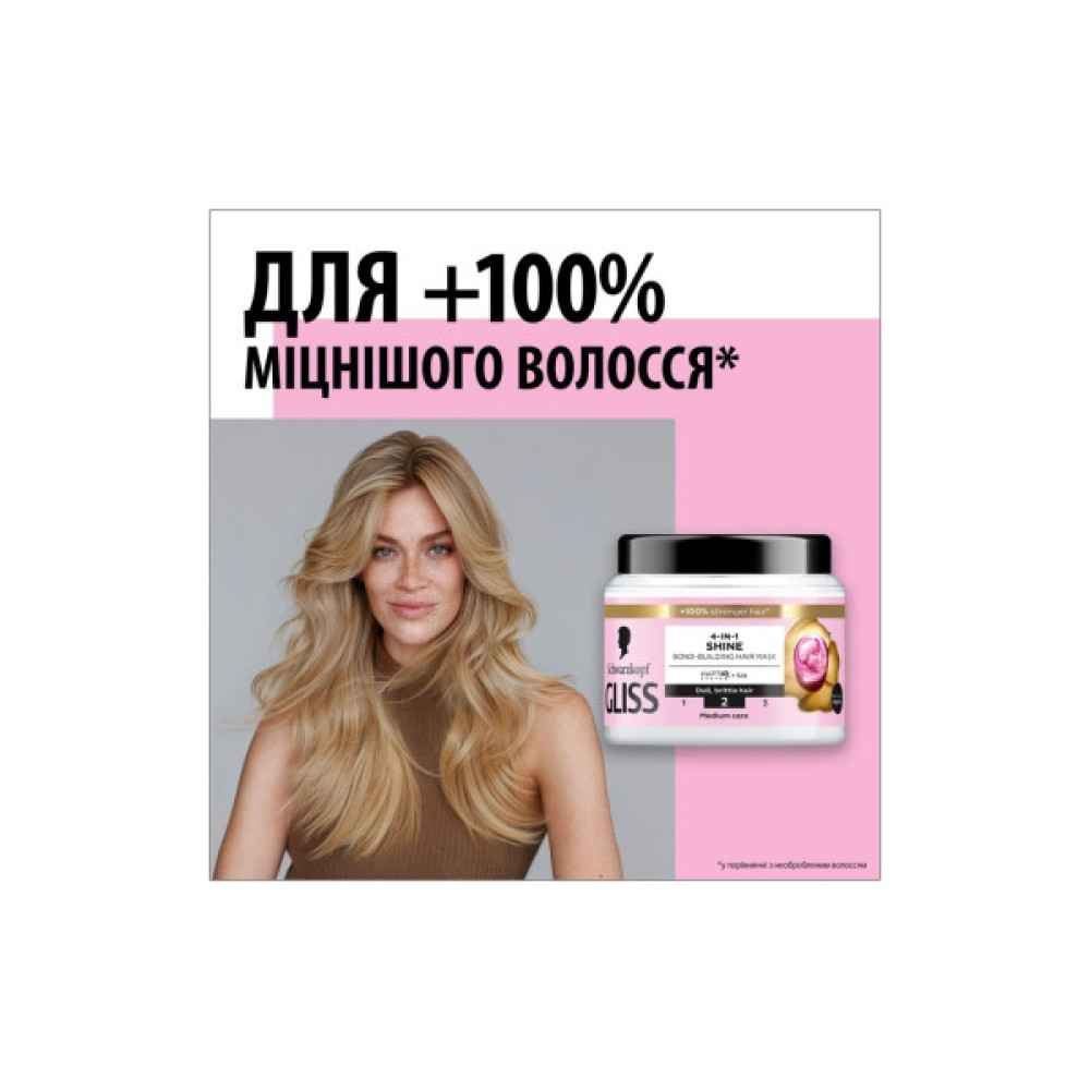 Маска для волосся Gliss 4-In-1 Shine Bond-Building Hair Mask 400 мл (9000101726336)