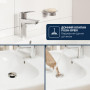 Змішувач для раковини Grohe QuickFix Dice S-розміру, довж. виливу - 106мм, неповоротний, 1 важіль, хром