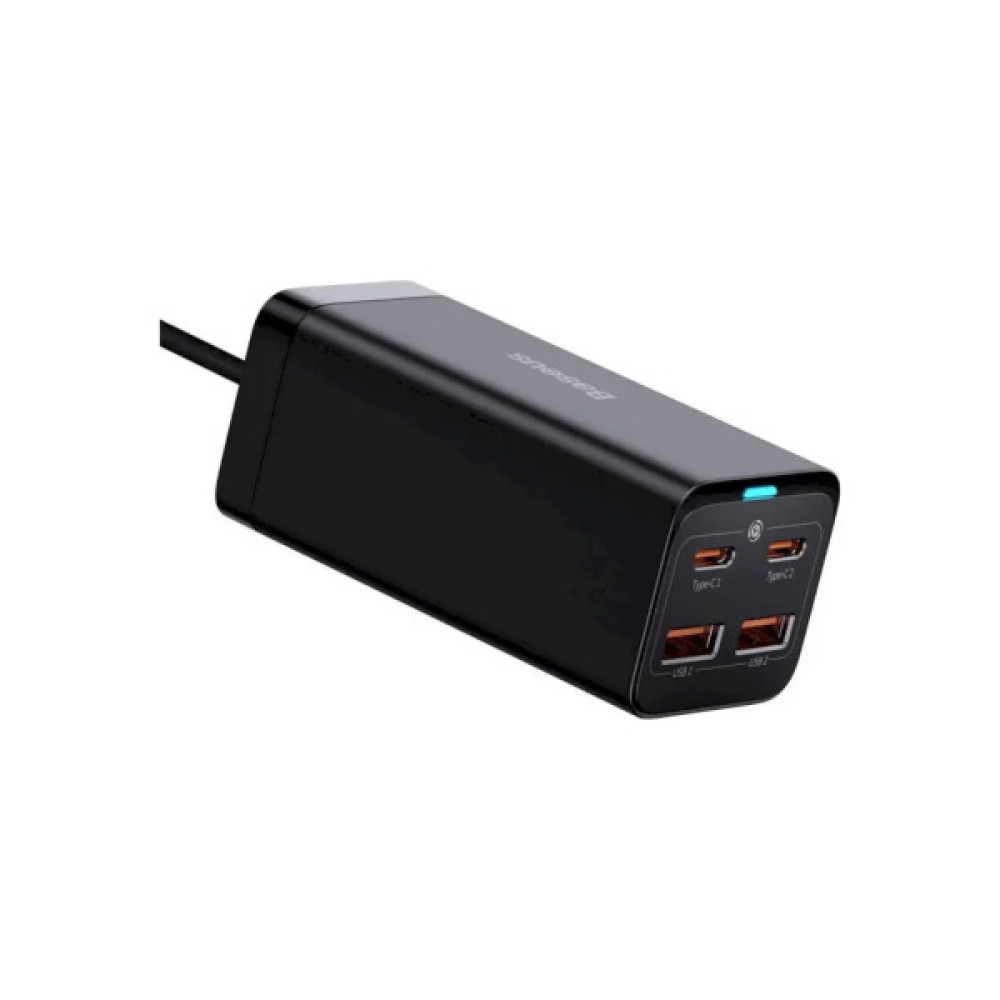 Зарядний пристрій Baseus 2xUSB-C 100W + 2xUSB GaN black (CCGP000101)