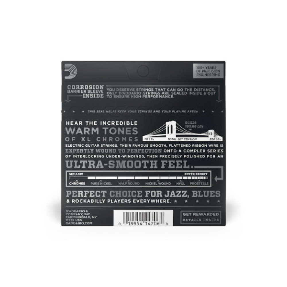 Струни для гітари D'Addario XL Chromes Medium (13-56) (ECG26)