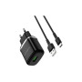 Зарядний пристрій BOROFONE BA36A High Speed USB QC3.0 + cable USB to USB-C 18W Black (6931474716002) Зарядний пристрій BOROFONE BA36A High Speed USB QC3.0 + cable USB to USB-C 18W Black (6931474716002)