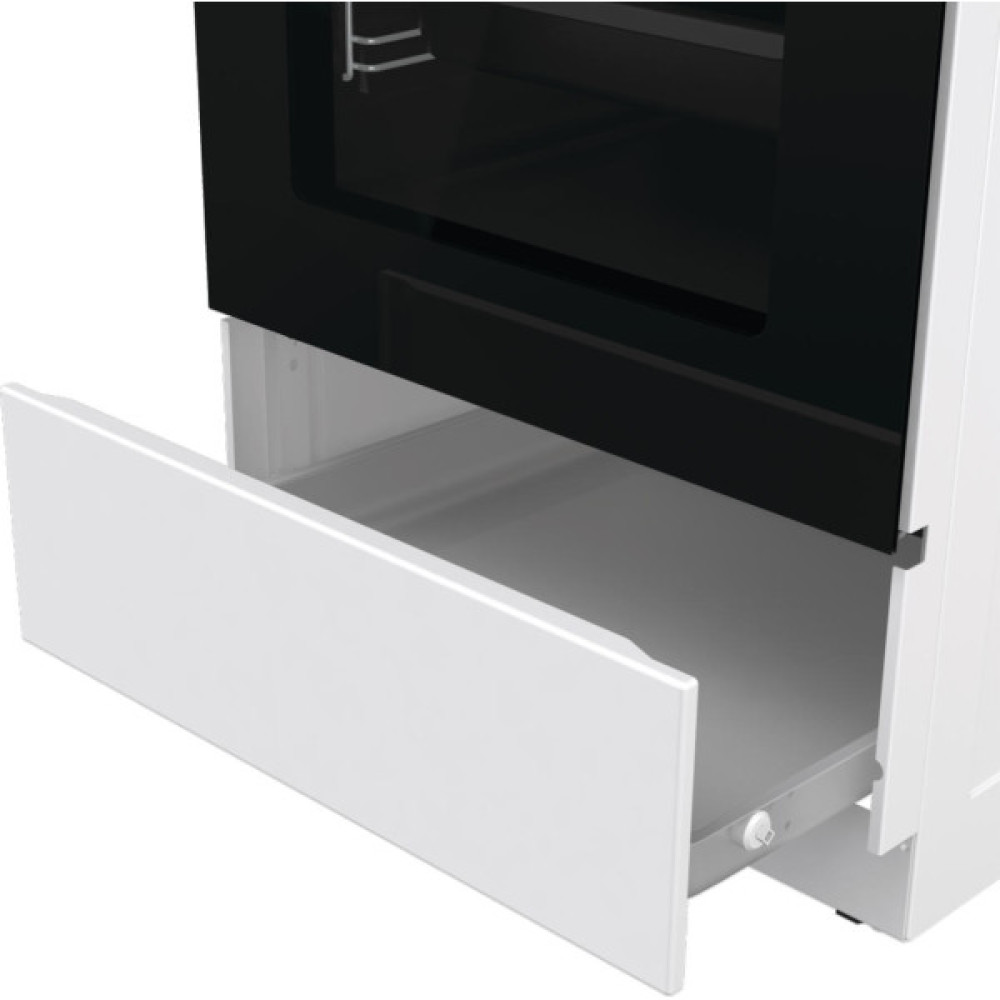 Плита Gorenje комбінована, 70л, 50x60см, дисплей, IconLed, чавун, білий